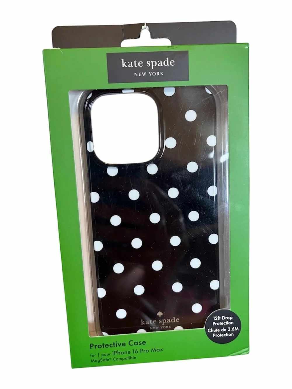 kate spade Black & White Polka Dot Protective Case for iPhone 16 Pro Max